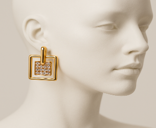 Golden crystal embedded Studs