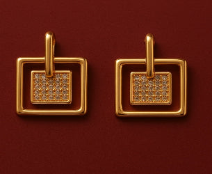 Golden crystal embedded Studs