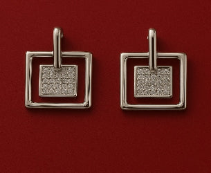 Silver crystal embedded Studs