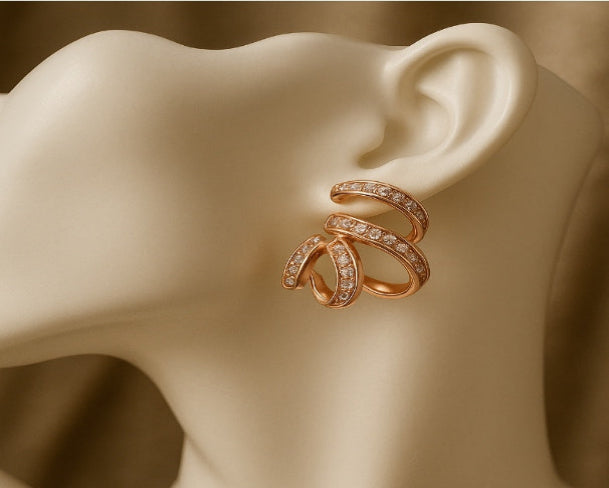 Entangled crystal earring