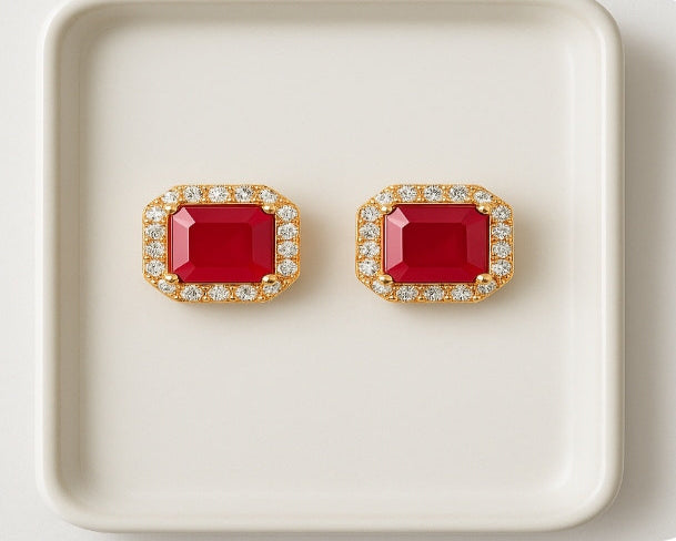 Lovable Pink square studs