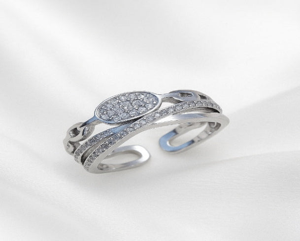 Cubic Tiara Wave Ring