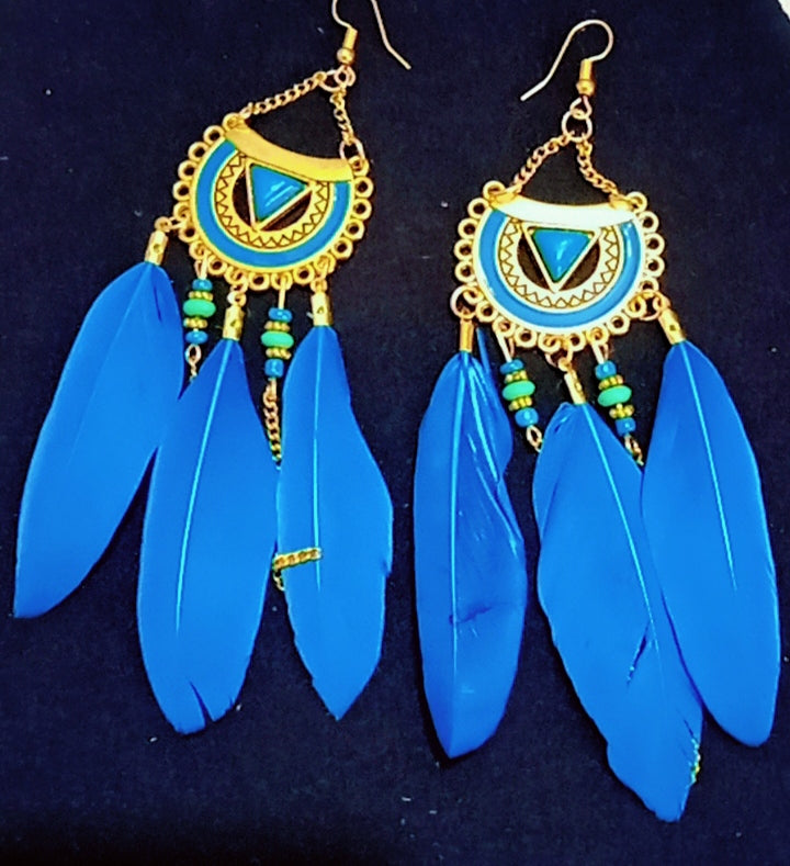 Forever Indigo Loving earrings with Minakari work