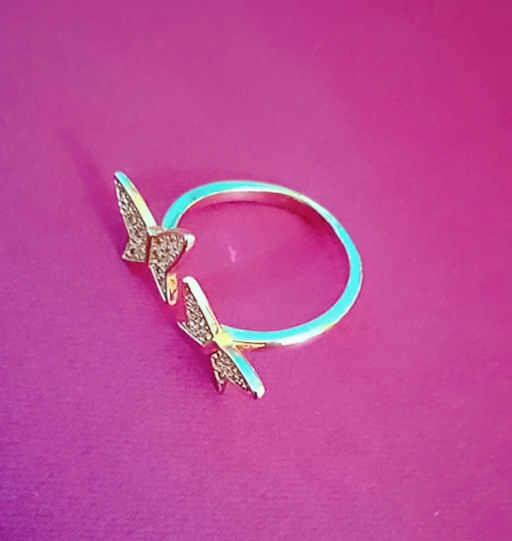Adorable Double Butterfly Ring