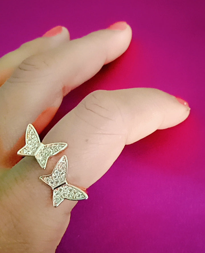 Adorable Double Butterfly Ring