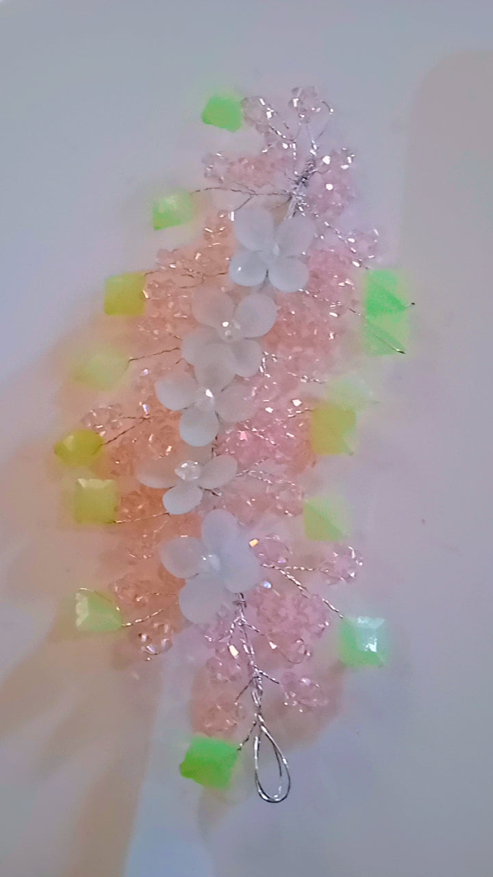 Beautiful Baby Pink and Green hair Accessory for Girls and Women