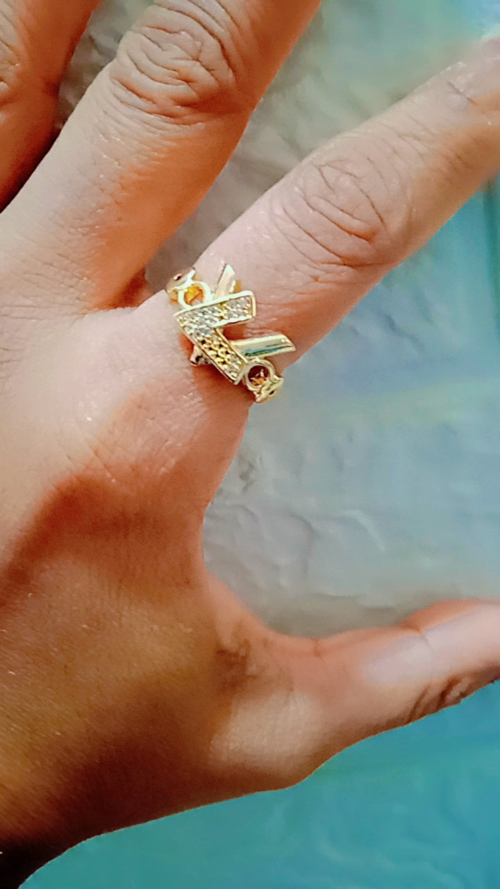 Criss Cross "A" letter Ring