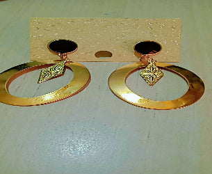 Oval shaped Golden Dangler