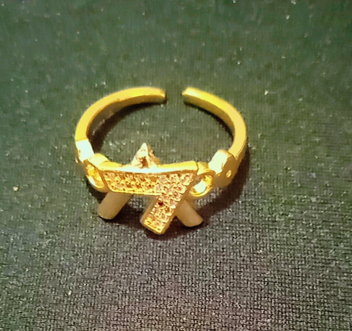 Criss Cross "A" letter Ring