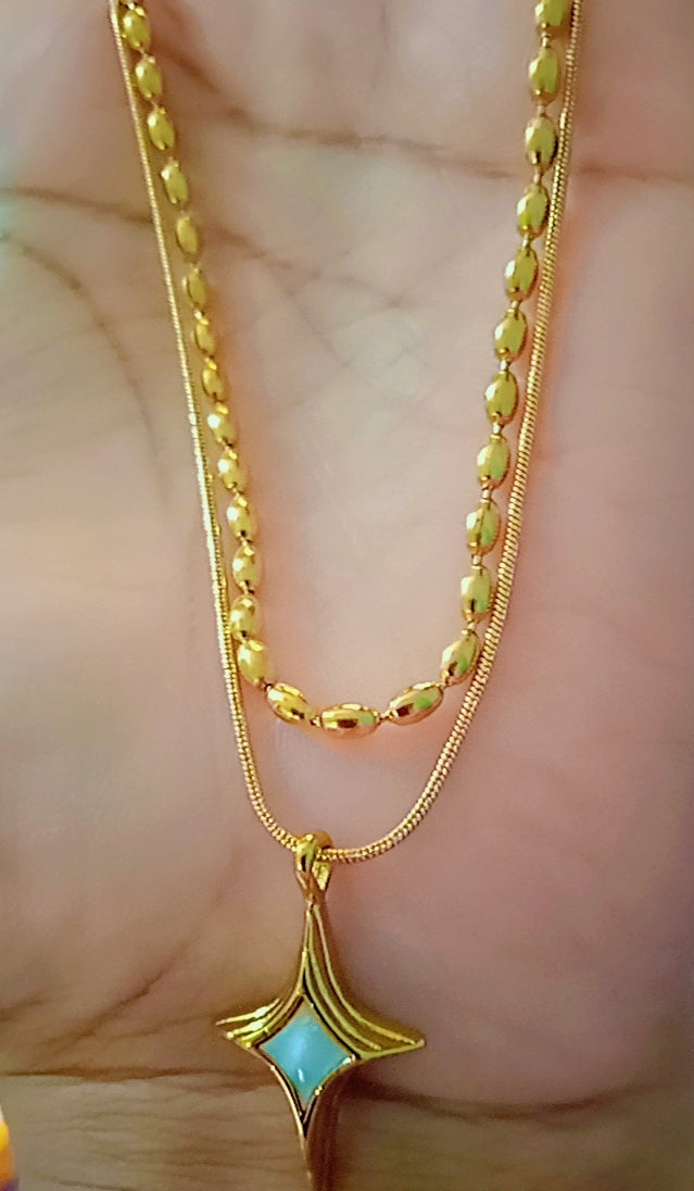 Beaded Chain with Star Pendant