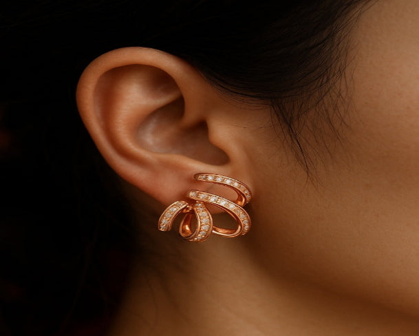 Entangled crystal earring