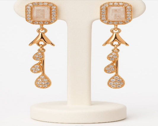 Golden American Diamond Embellished Danglers