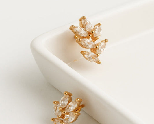 Stunning Crystal Leaf Earring