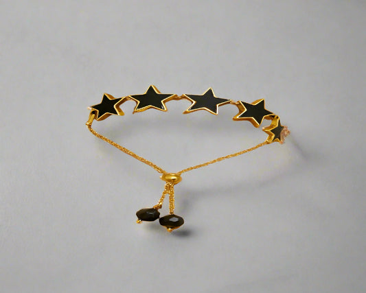Start Shaped Black And Golden