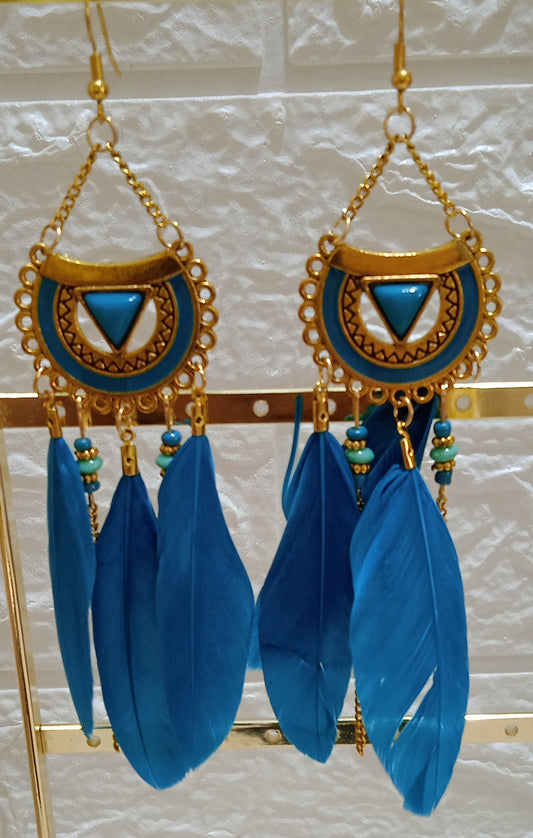 Forever Indigo Loving earrings with Minakari work