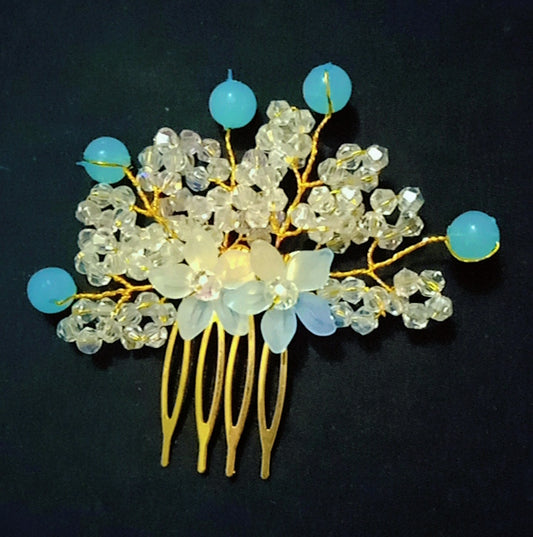 Aesthetic Hair Pin with Blue Beads