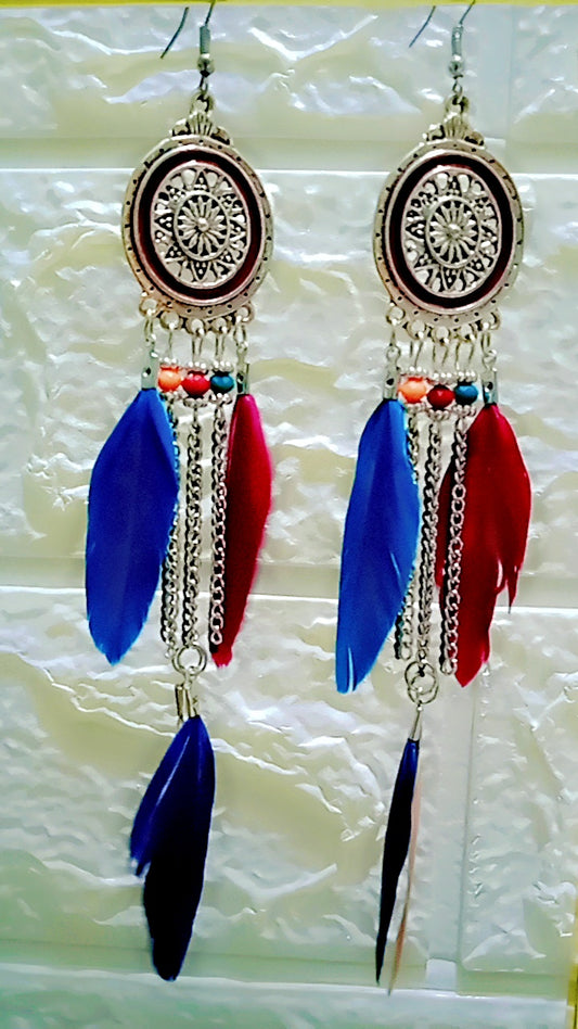Multicolor Feather with Long Tassel for Stylish Women